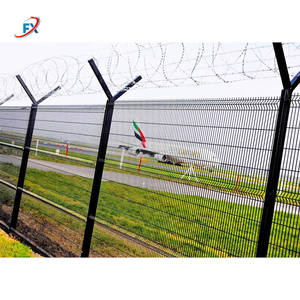 Panneau de clôture d'aéroport anti-escalade en PVC courbé en 3D en forme de Y avec fil barbelé - Product Image 6