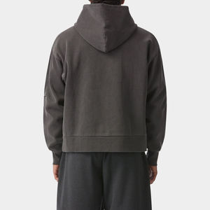 Winter Oversized Streetwear Zipper Hoodie <b>Jackets</b> Custom Printing Cropped Boxy Fit Zip-up Hoodie for <b>Men</b> - Product Image 3