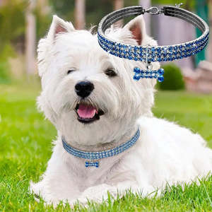 Luxury <b>Dog</b> <b>Collar</b> Strass Diamond Light Collier Diamant En Strass for Luxury Pets Featuring Satin Leather Nylon PU Silicone - Product Image 3