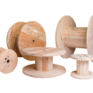 Bobine de câble en bois bois/contreplaqué matériau bois/contreplaqué bobine de câble de tambour de conception personnalisée fournisseur doré kit de chute tambour de câble - Product Image 1