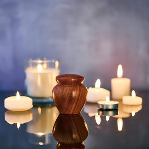 2 Pcs Mini Keepsake Cremation <b>Urn</b> Wood Grain for <b>PET</b> or Human <b>Ashes</b>, Sharing Personal Funeral for Human - Product Image 2