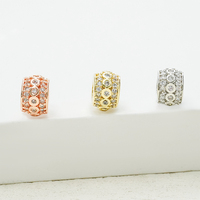 Kit de fabrication de bijoux Micro pavé rond en zircone plaqué or de haute qualité, fournitures d'entretoises, perles en vrac pour la fabrication de bracelets