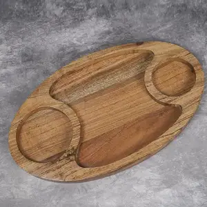Luxury Premium Acacia Wood Serving Tray Handmade & Handcrafted Serving Platter for Food and Drinks -Artisan size 39.5x23 x2.8cm