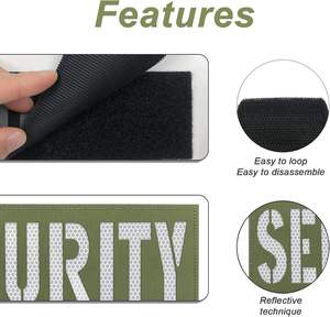 Parches Personalizados Ecológicos de Nailon y PVC con Corte Láser Reflectante de Seguridad de 4x1.4 Pulgadas con Cierre de Gancho y Bucle para <span class=keywords><strong>Chaquetas</strong></span> y Chalecos - Product Image 6