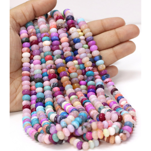 Perles Rondelles en Quartz Arc-en-ciel Multicolore, Pierres Précieuses de Qualité AAA pour Bijoux et Artisanat (7-8mm) Fil de 16 Pouces - RadhikaGemsnBeads - Product Image 1