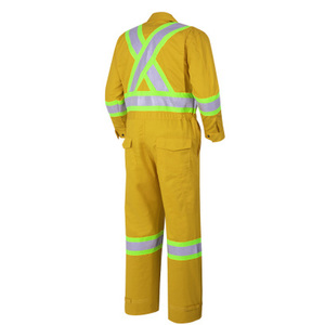 100% ropa de trabajo de algodón Overol Ropa de trabajo uniforme mono de soldadura Traje Tiras reflectantes Uniforme de trabajo resistente al desgaste - Product Image 2