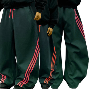 กางเกงกีฬาสำหรับผู้ชายกางเกงวิ่งแบบปรับแต่งได้สไตล์สตรีทแวร์ทรงแบ็กกี้สีตัดกันทรงแบ็คบล็อกขากว้างสำหรับยิม - Product Image 4