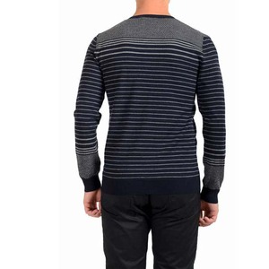 Men's Multi-Color 100% Wool Cotton Striped V-Neck Pullover Sweater <b>Cardigan</b> Wholesale Price Long Sleeve Winter Wear Breathable - Product Image 3
