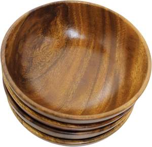 Grand saladier en bois de conception moderne fait à la main ensemble de cuillères 2 options à motifs pour soupe de riz café thé bols en coco naturel - Product Image 5