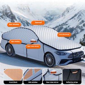 Housse de voiture en film d'aluminium épaissi <span class=keywords><strong>Pare</strong></span>-soleil <span class=keywords><strong>Protection</strong></span> solaire complète des fenêtres Imperméable Universel Anti-gel - Product Image 3