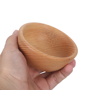 Premium 10cm Beech Wood <b>Mini</b> Bowl - Solid Wood Tableware for Sauces & Spices - Product Image 5