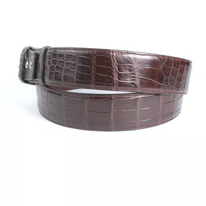 Cinturón de cuero de vaca con estampado de cocodrilo marrón Vintage para hombre genuino 100% informal/Formal con hebilla de aleación cuadrada y patrón sólido - Product Image 2