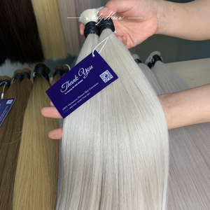 Peluca caliente más vendida MOQ al por mayor Premium 100% cabello humano vietnamita a granel envío rápido vietnamita plata ceniza marfil 60 colores - Product Image 2