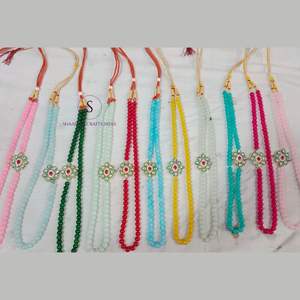 Indian Designer Designer <b>Beads</b> Mini <b>Mala</b> Kunda <b>Mala</b> Beautiful Gemstone Work Moti Mini <b>Mala's</b> <b>for</b> Wedding Bharat Swagat Decor - Product Image 2