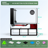 Aquarium de Luxe 120L Tout-en-un avec Filtre de Fond Intégré, Verre Ultra Transparent, pour Bureau et Extérieur, Idéal pour Poissons Rouges