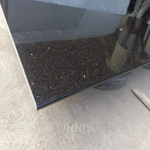 Plan de travail de cuisine de luxe en granit noir Galaxy ORRIS LIVING, grande dalle polie, pierre naturelle, dessus de meuble de salle de bain - Product Image 2