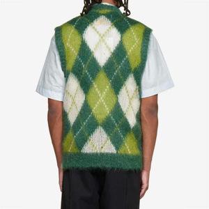 <b>Men's</b> Winter Knitwear ODM Supply Trending Breathable V-neck <b>Knitted</b> <b>Cardigan</b> Sweater Cotton Custom Logo Printed - Product Image 2