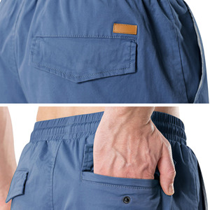 Pantalones cortos Cargo de secado rápido de estilo sólido informal para hombre con cintura elástica y bolsillos de compresión medio ajustados Fabricantes personalizados - Product Image 5