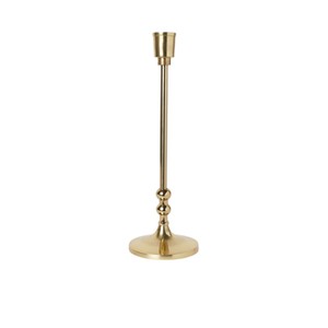 Elegante Portavelas de Aluminio Dorado con Detalles de Cuentas, Candelabro Clásico Grande para Decoración del Hogar, Eventos, Ecológico y Duradero - Product Image 1