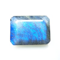 Labradorite de Madagascar de qualité supérieure, taille émeraude, à reflets bleus vifs, taille calibrée, pierre précieuse en vrac GEMFORTE INC