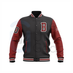 แจ็คเก็ตวาร์ซิตี้ผ้าฝ้าย 100% ยูนิเซ็กส์ขายดีที่สุด ด้านหน้าเป็นมิตรกับสิ่งแวดล้อม ระบายอากาศได้ดี คอตั้ง แจ็คเก็ตเลตเตอร์แมนผู้ชาย สไตล์ไฮสตรีท - Product Image 1