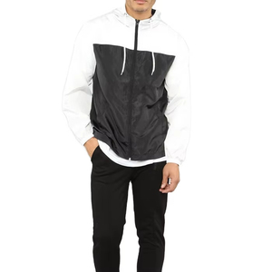 Traje personalizado de alta calidad, conjunto corto de dos piezas, chaqueta con cremallera, chándal de poliéster con cremallera, chándal cortavientos - Product Image 2