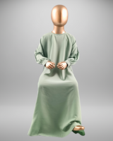 Abaya pour enfants, grande taille, pour bébés filles, style modeste islamique, longueur au sol, coupe ample, en polyester respirant et à séchage rapide, pour mariage et fête