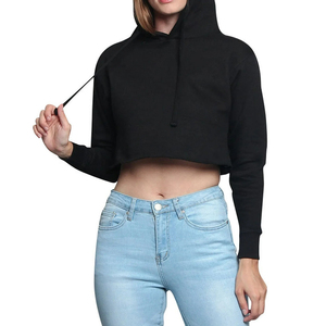 Newest Design Autumn <b>Winter</b> Fashion Women's Crop <b>Top</b> Hoodie Knitted Cotton Long Sleeve Breathable Front Logo Streetwear - Product Image 3