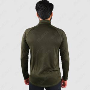 Blaze Fight Wear Custom Men's 1/4 Zip Active Compression Gym T Shirt Slim Fit manga larga ropa deportiva camisetas para hombres - Product Image 2