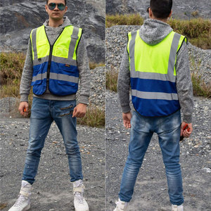 เสื้อแจ็กเก็ตสะท้อนแสงสำหรับใส่ตอนกลางคืนเสื้อกั๊กสะท้อนแสงสีเหลืองสำหรับใส่ทำงานปรับแต่งได้ - Product Image 3