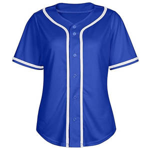 เสื้อเบสบอล Raglan สำหรับผู้หญิงเสื้อซอฟต์บอลติดกระดุมทำจากโพลีเอสเตอร์ออกแบบได้ตามต้องการ - Product Image 1