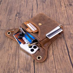 ALW 2025 Sac de taille personnalisé pour moto en cuir pleine fleur Sac de cuisse pour jambe tombante OEM ODM de haute qualité pour hommes et femmes - Product Image 3