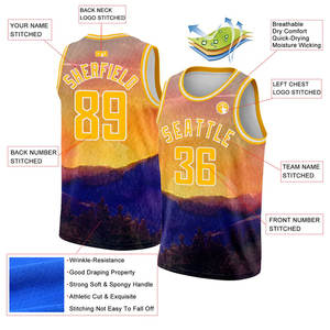 Maillots de basket-ball personnalisés en gros avec logo et design privé, tissu respirant et anti-humidité, service OEM - Product Image 5