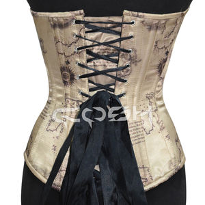 OEM Manufacturer <b>Steel</b> Boned Sublimated Vintage Map Print Corset - Product Image 6