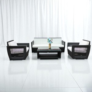 PRSF- 007 Juego de sofá de mimbre para comedor y ocio al aire libre con marco de aluminio para áreas de jardín, hotel y playa - Product Image 3