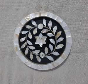 Posavasos Redondos de Alta Gama con Incrustaciones de Madreperla, Juego de Posavasos Clásicos Ecológicos para Tazas de Té y Vasos, para una Mesa Elegante, Mesas de Bar en el Hogar - Product Image 3