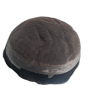 Tupé de cabello humano Real 100% para hombres, peluca de encaje francés con cabello negro gris, piel fina, sistemas de reemplazo de estilo de onda Natural - Product Image 5