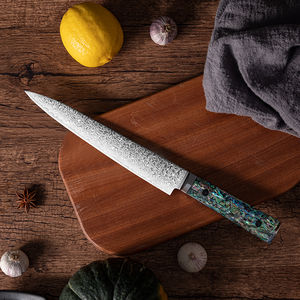 Vente en gros personnalisé Qualité supérieure OEM ODM Service Trancheuse à viande de luxe Manche en résine Damas Couteaux de cuisine Couteau à trancher de chef - Product Image 2