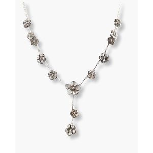 Collier de fleurs minuscules Twinkle Buds plaqué rhodium avec coquille - Product Image 1