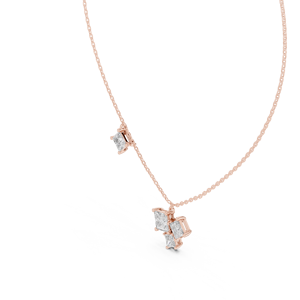 jewels 18k Princess Cut Diamond Pendant <b>Necklace</b> for women - Product Image 6