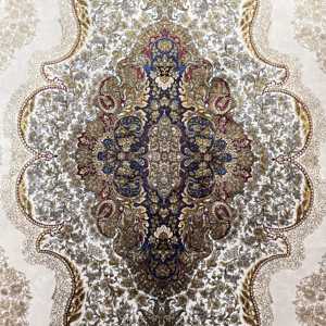 Alfombra Turca Vintage de 6.4x9.9 pies (195x303 cm), Alfombra de Lana Azul con Diseño Floral - Product Image 5