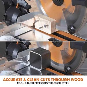Sierra ingletadora deslizante inalámbrica de 7-1/4 pulgadas, batería de iones de litio de 20 V EXT, motor de 850 W, hoja TCT de 185 mm para múltiples materiales, corte a 45° y 50°, metal - Product Image 5