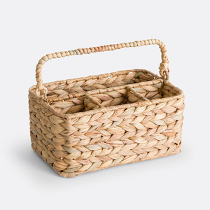 Organizador de cubiertos tejido a mano, cesta de almacenamiento de utensilios, soporte para cubiertos de jacinto de agua. - Product Image 6