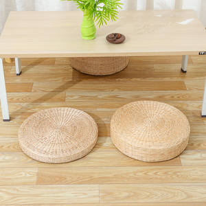 <b>Round</b> ottomans handwoven water hyacinth meditation seat stool <b>cushions</b> for home decor wholesale best price - Product Image 2