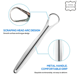 Rascador limpiador de lengua de acero inoxidable para higiene bucal Acero inoxidable de cobre plateado personalizado - Product Image 4
