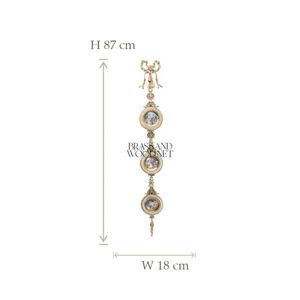 Cadre mural triple rond vintage avec finition en laiton antique cadre suspendu décoratif orné avec inserts d'art classique - Product Image 5