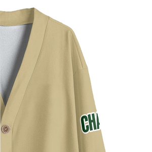 Nouveau pull cardigan tricoté personnalisé classique col en V boutonné tricots côtelés pour la mode automne hiver - Product Image 3