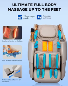 Sillón de Masaje Industrial 4D de Cuerpo Completo con Gravedad Cero, Reclinable, Riel SL, Extensión Motorizada, Amasamiento de Pantorrillas, Estiramiento de Yoga, OEM - Product Image 3