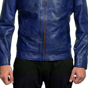 Veste en cuir de qualité supérieure, prix d'usine, nouveau design tendance, personnalisable avec col montant et option logo sur le devant pour hommes - Product Image 6