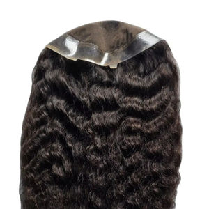 Topper de Cabello Humano Remy 100% con Ondas Profundas y Monofilamento para Mujer, Cabello Taz BD Importado de Bangladés - Product Image 5